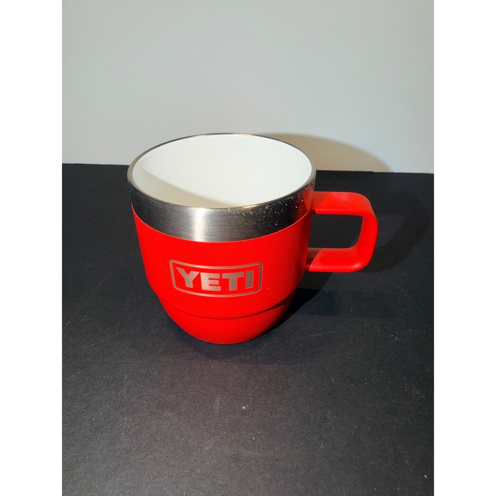 YETI Rambler 6 oz Stackable Mug Rescue Red Ceramic Lined Cup